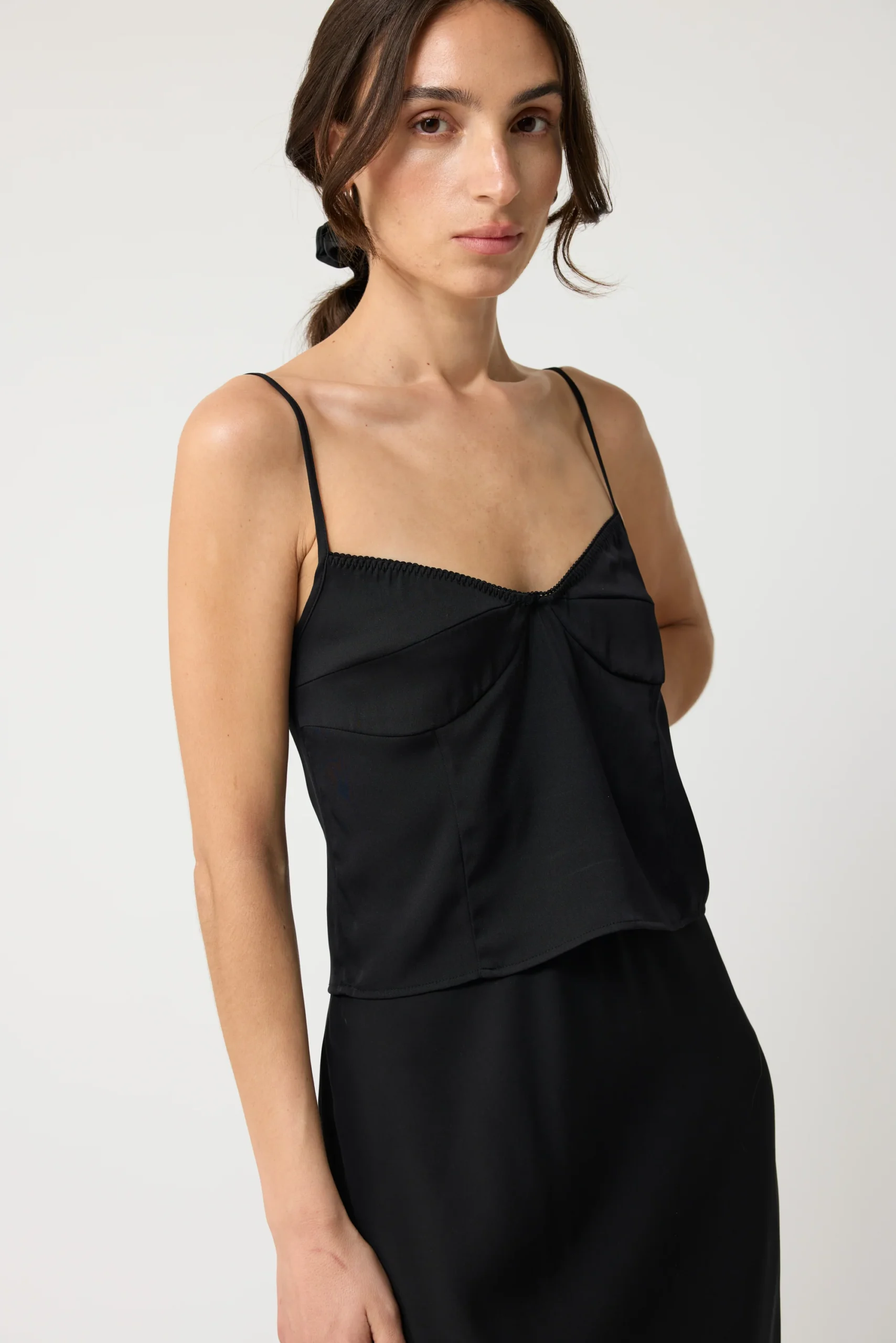 Plunged Neck Silk Cami - Image 2