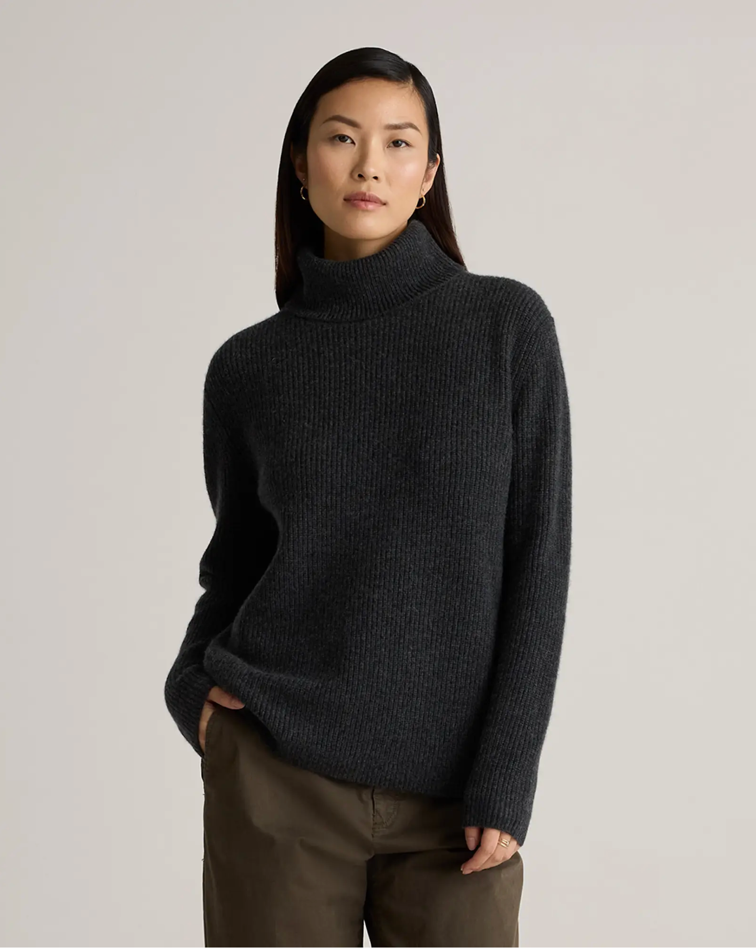 Mongolian Cashmere Fisherman Turtleneck Sweater - Image 9