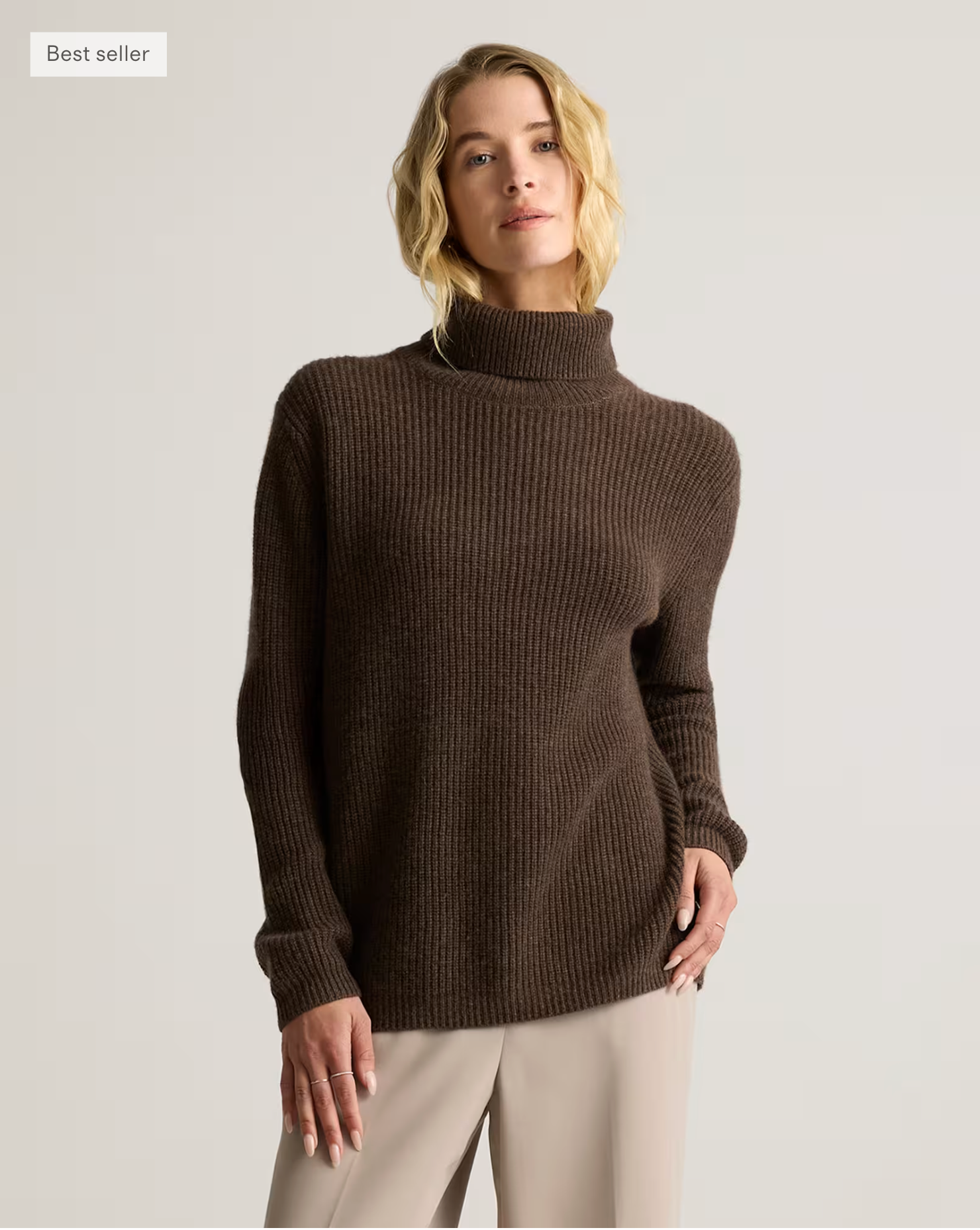 Mongolian Cashmere Fisherman Turtleneck Sweater - Image 10