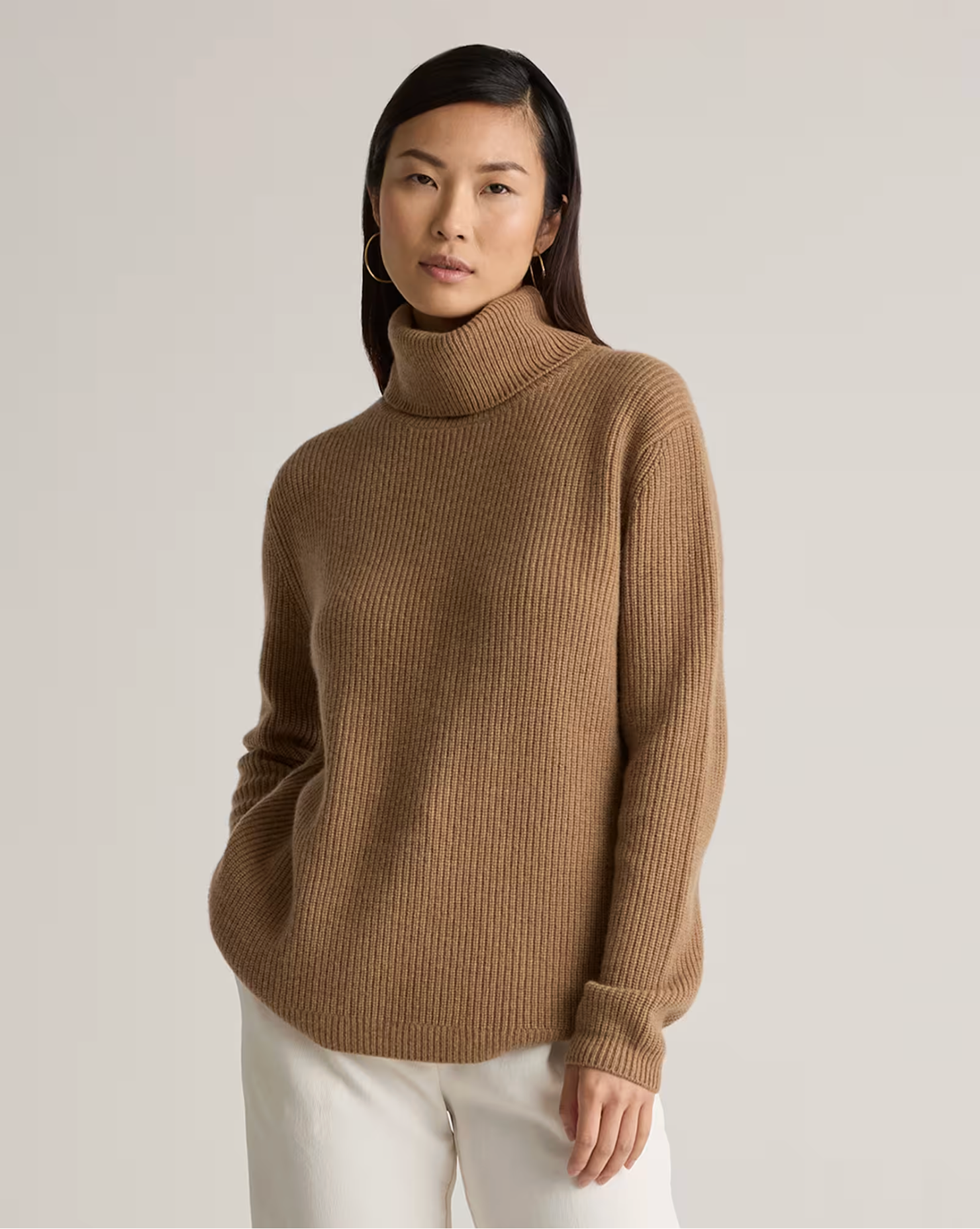 Mongolian Cashmere Fisherman Turtleneck Sweater - Image 11