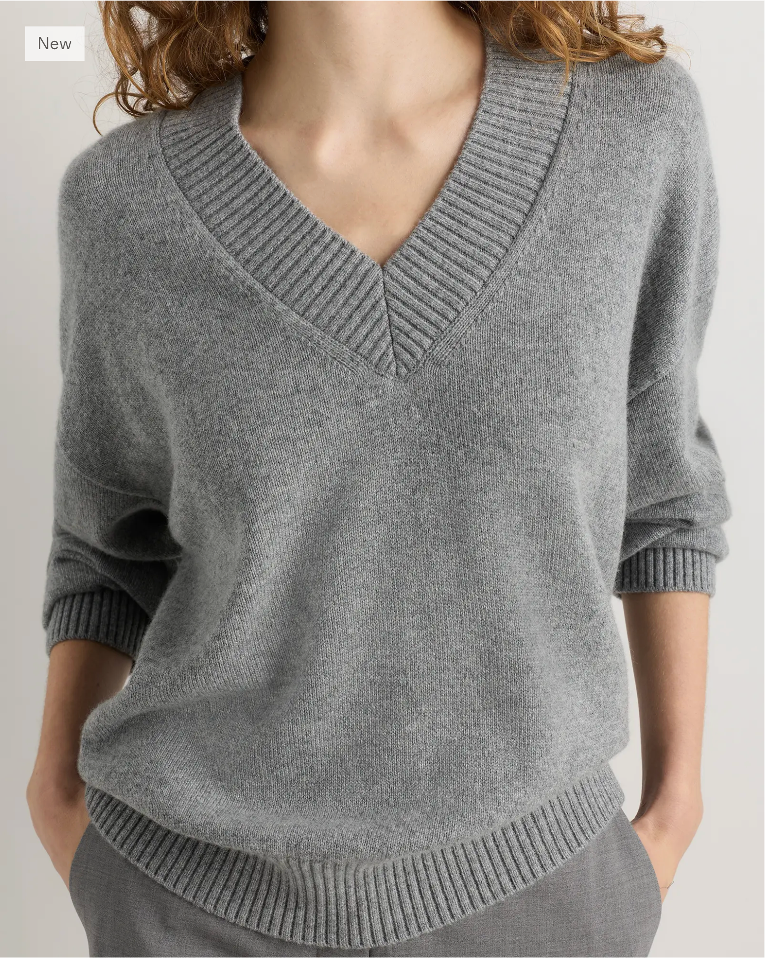 Mongolian Cashmere Oversized V-Neck Sweater - Image 7