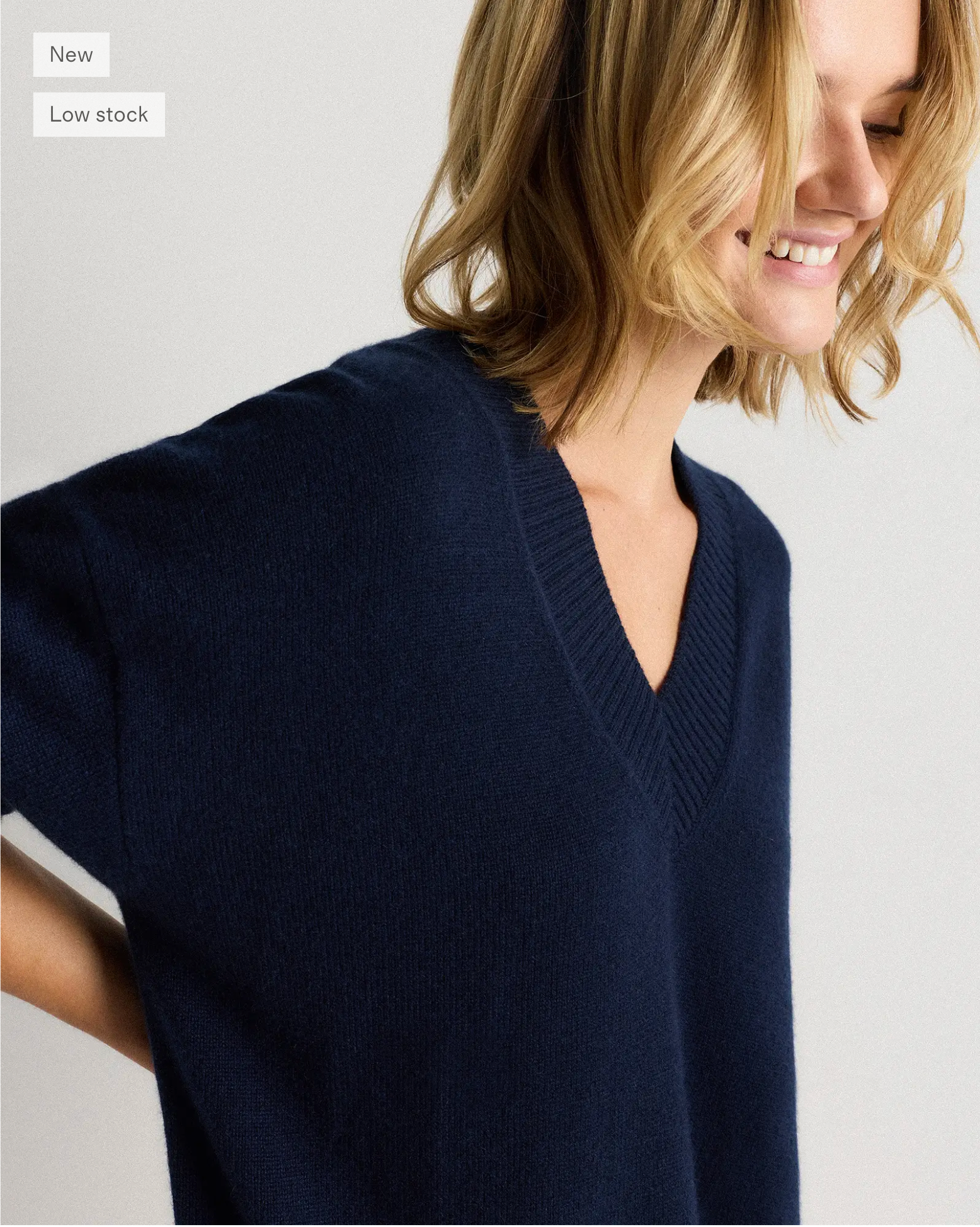 Mongolian Cashmere Oversized V-Neck Sweater - Image 9