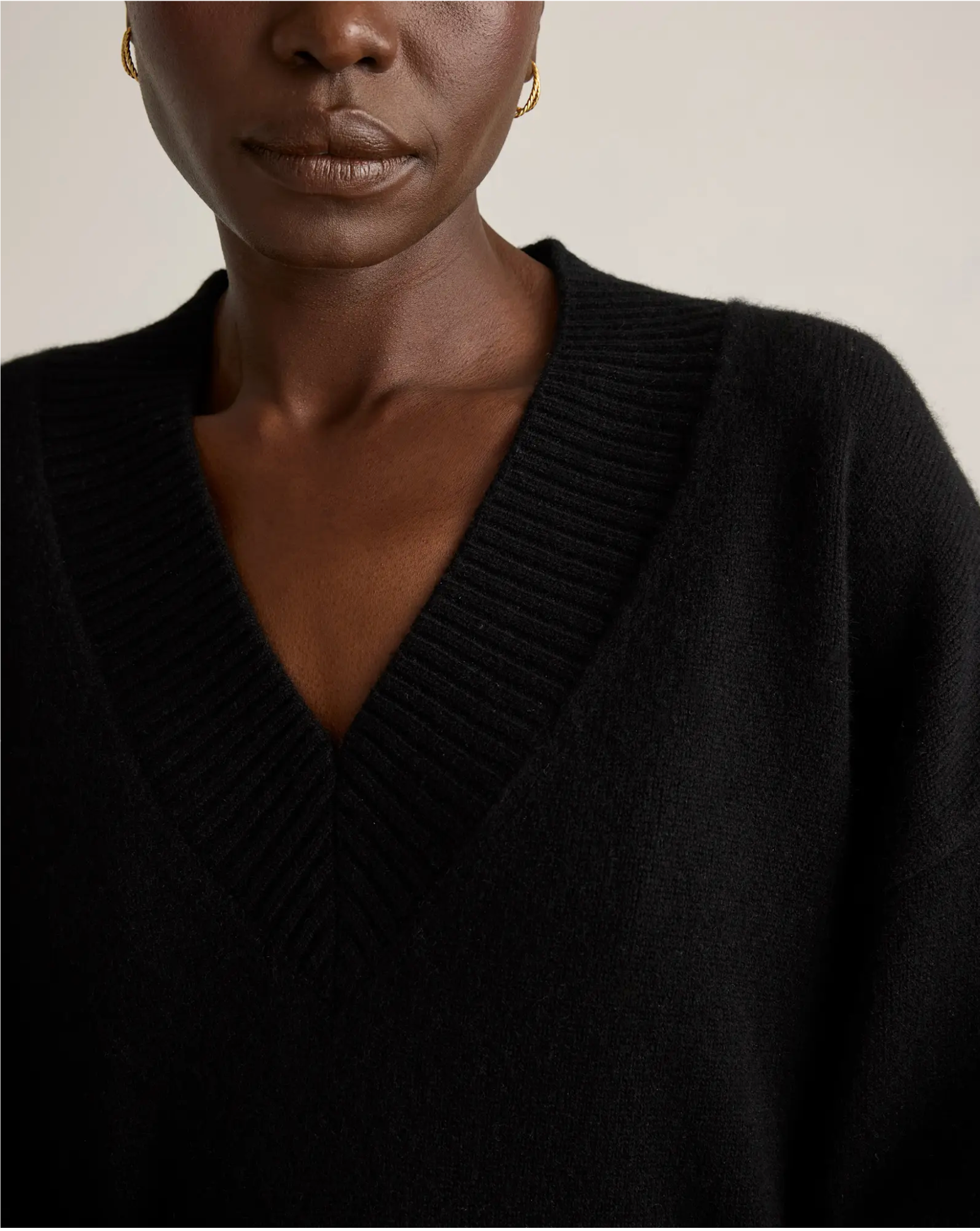 Mongolian Cashmere Oversized V-Neck Sweater - Image 11