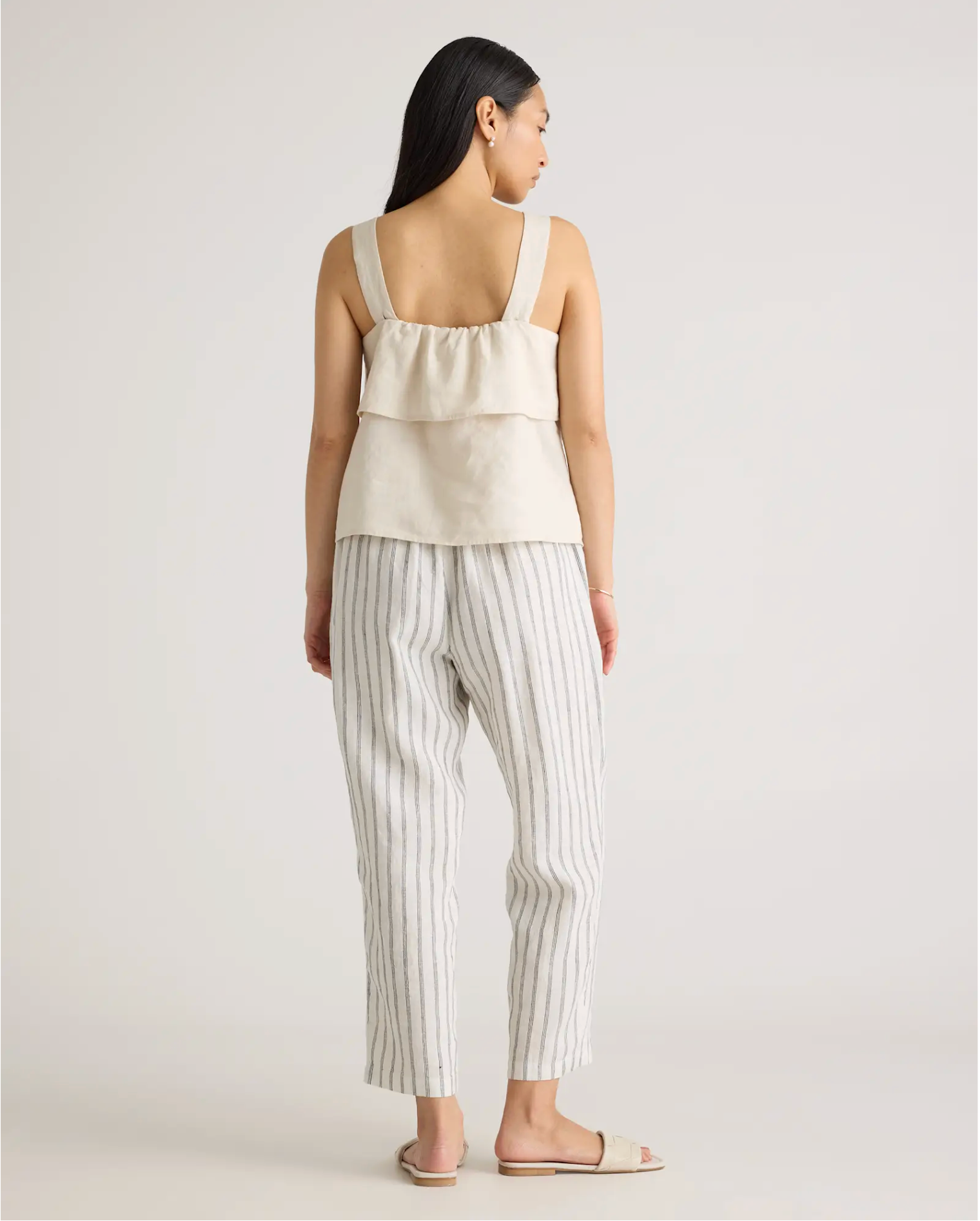 European Linen Tapered Ankle Pants - Image 5