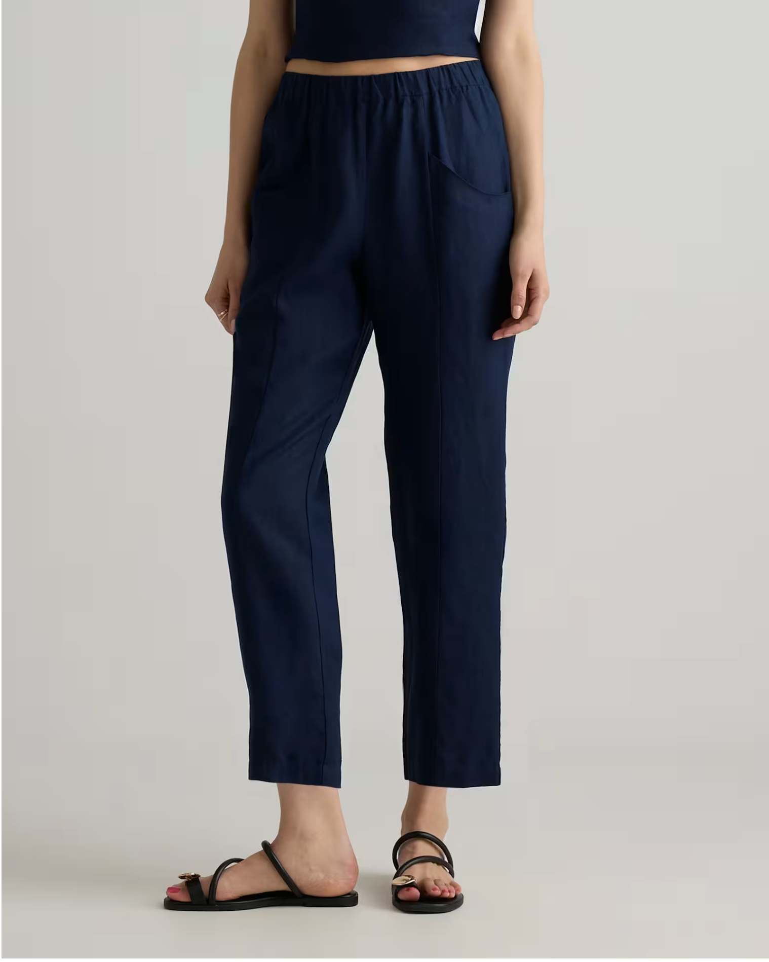 European Linen Tapered Ankle Pants - Image 6