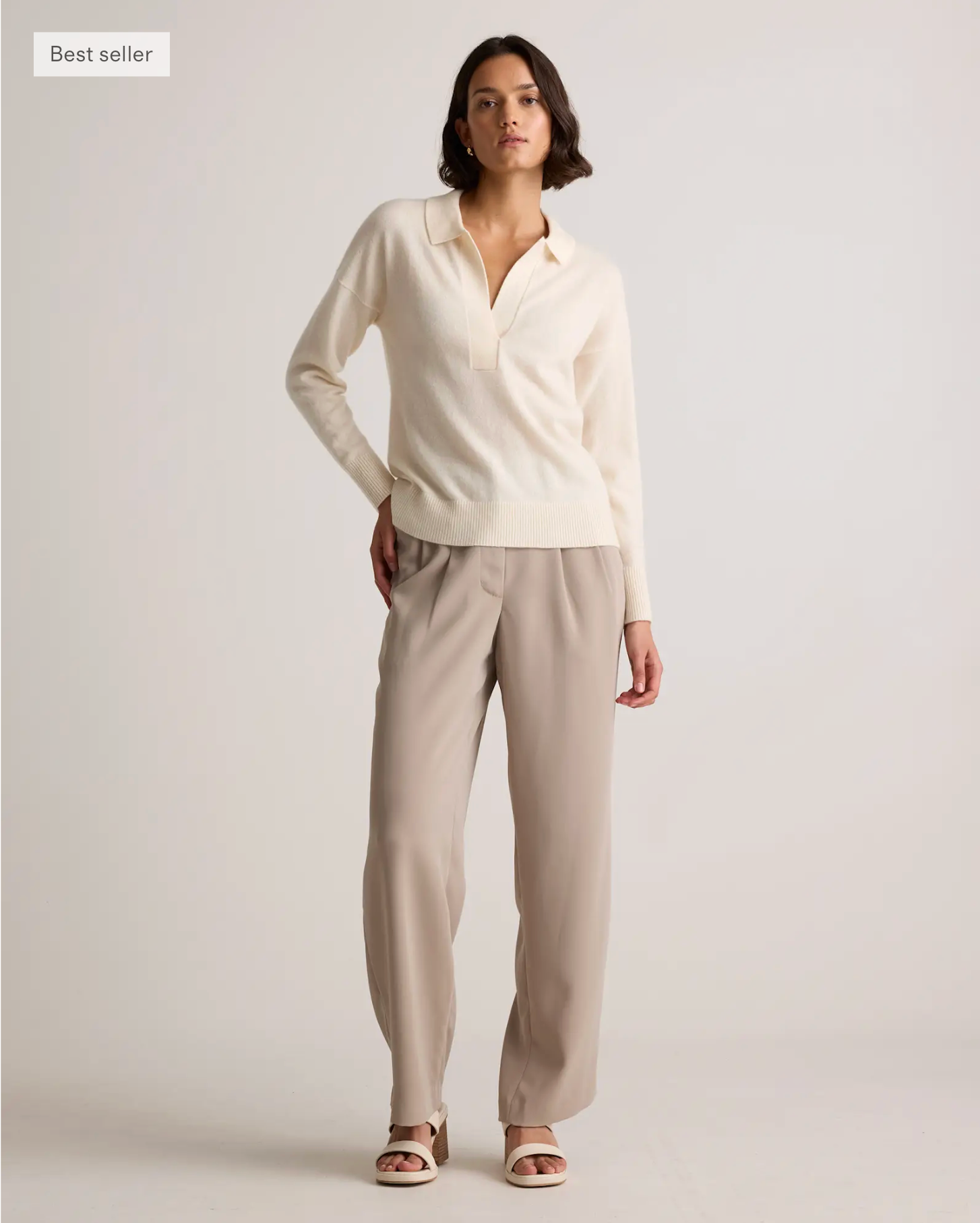 Mongolian Cashmere Polo Sweater - Image 2