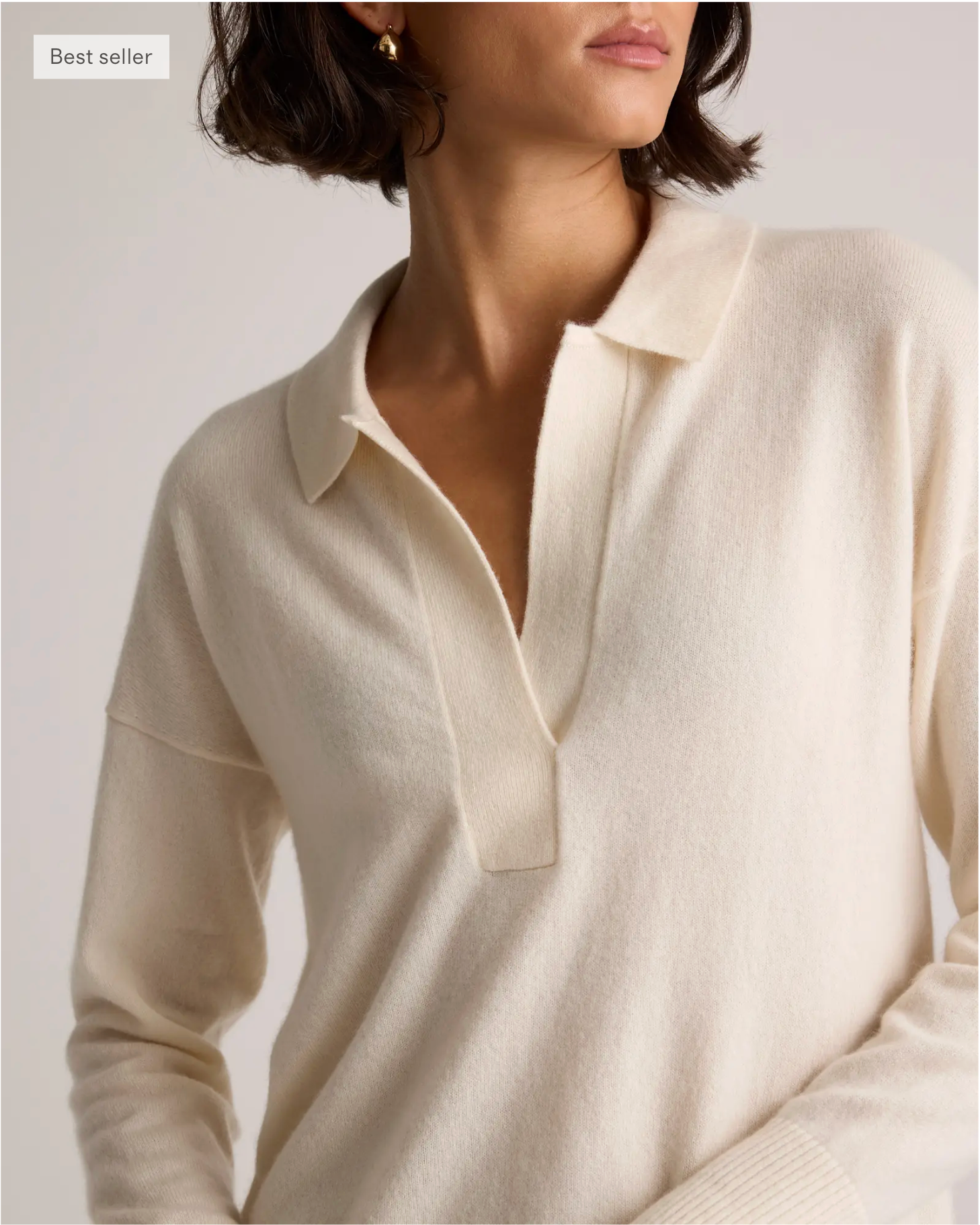 Mongolian Cashmere Polo Sweater - Image 3