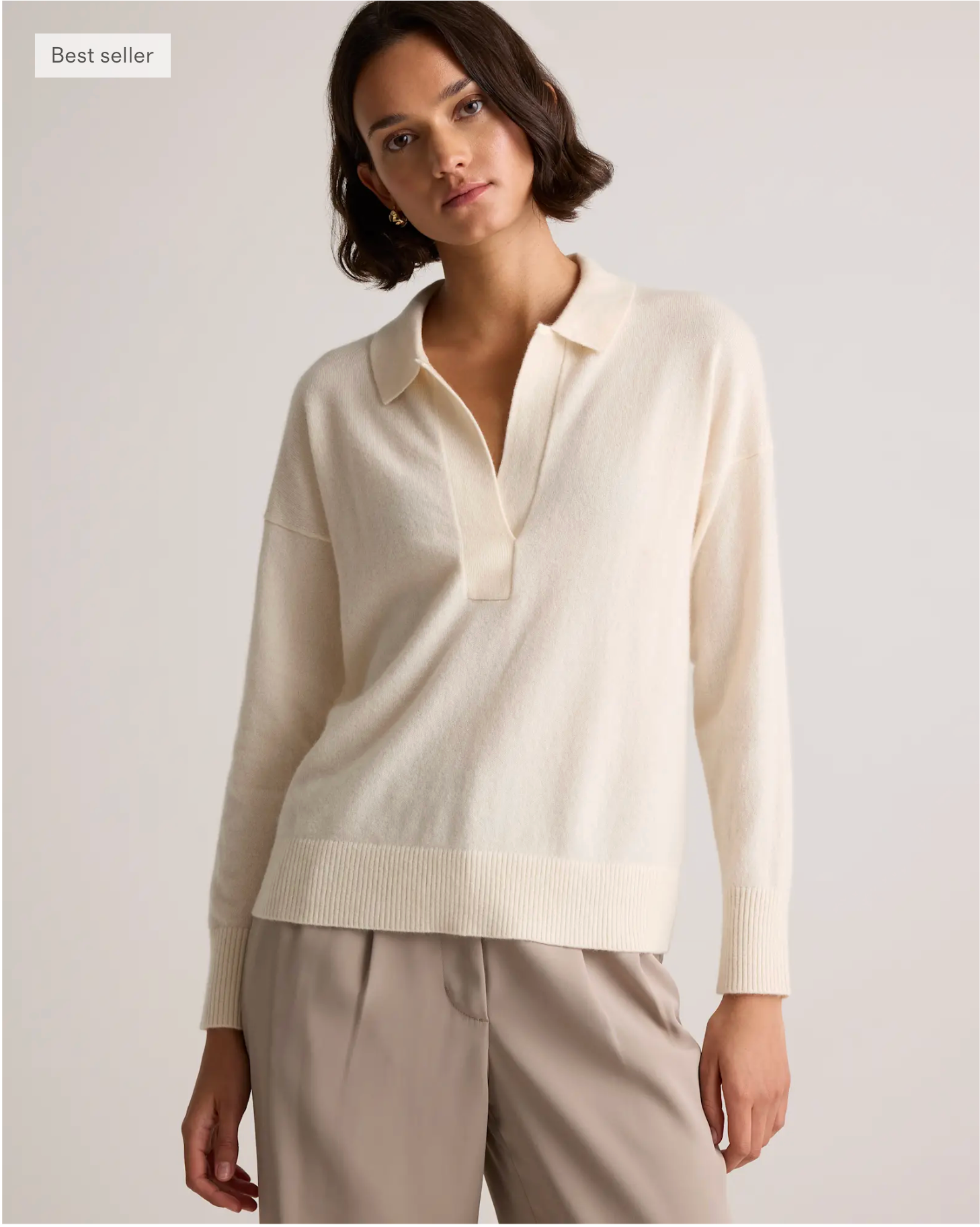 Mongolian Cashmere Polo Sweater - Image 6