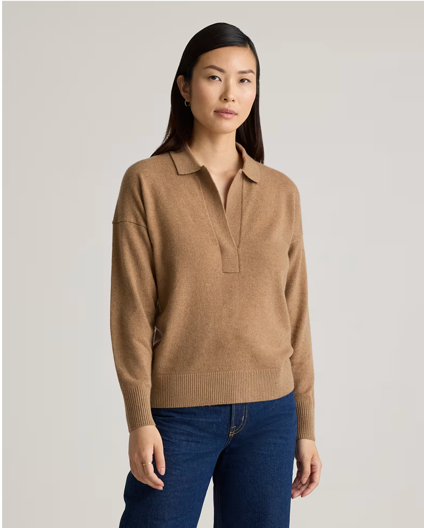 Mongolian Cashmere Polo Sweater - Image 9
