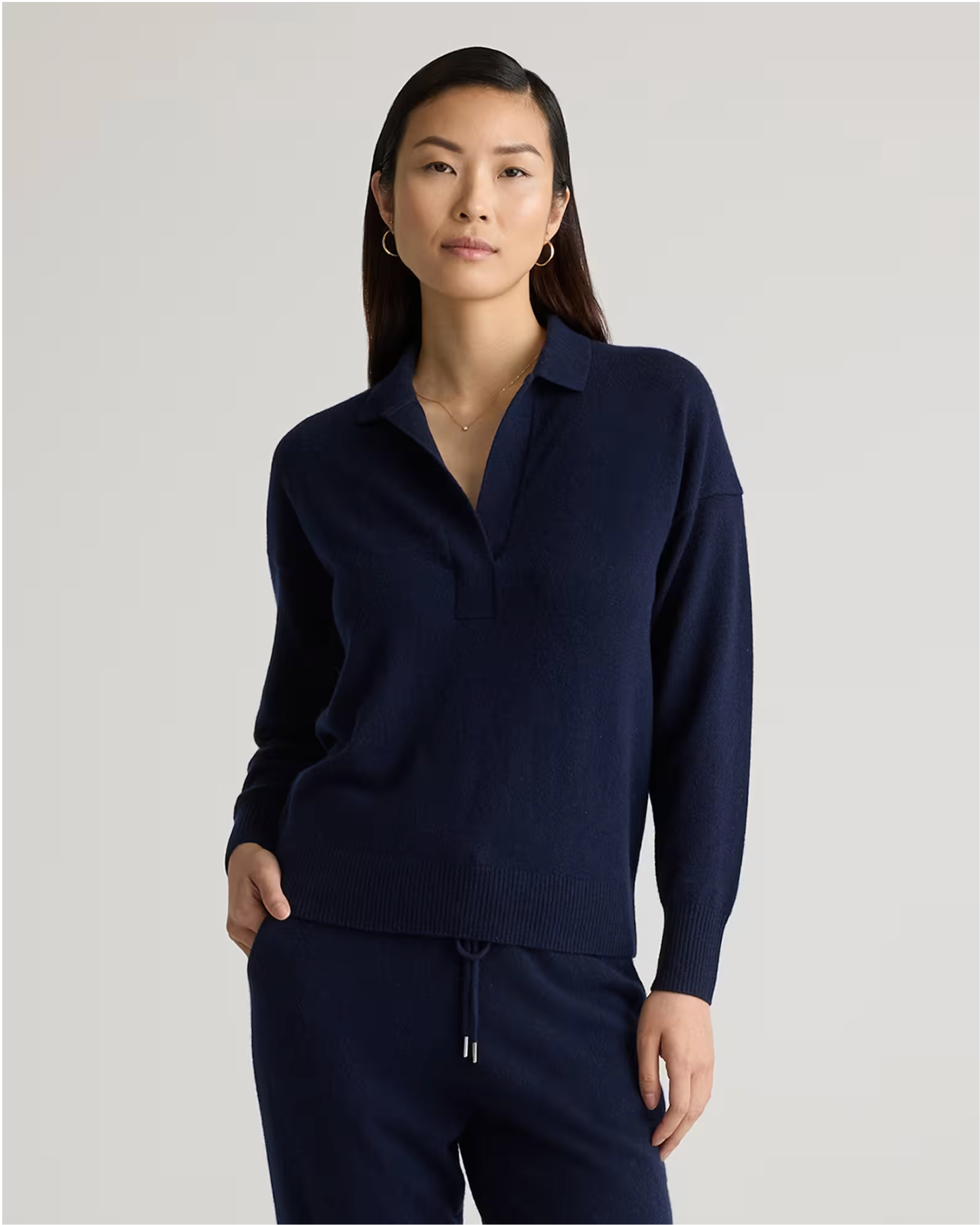 Mongolian Cashmere Polo Sweater - Image 10