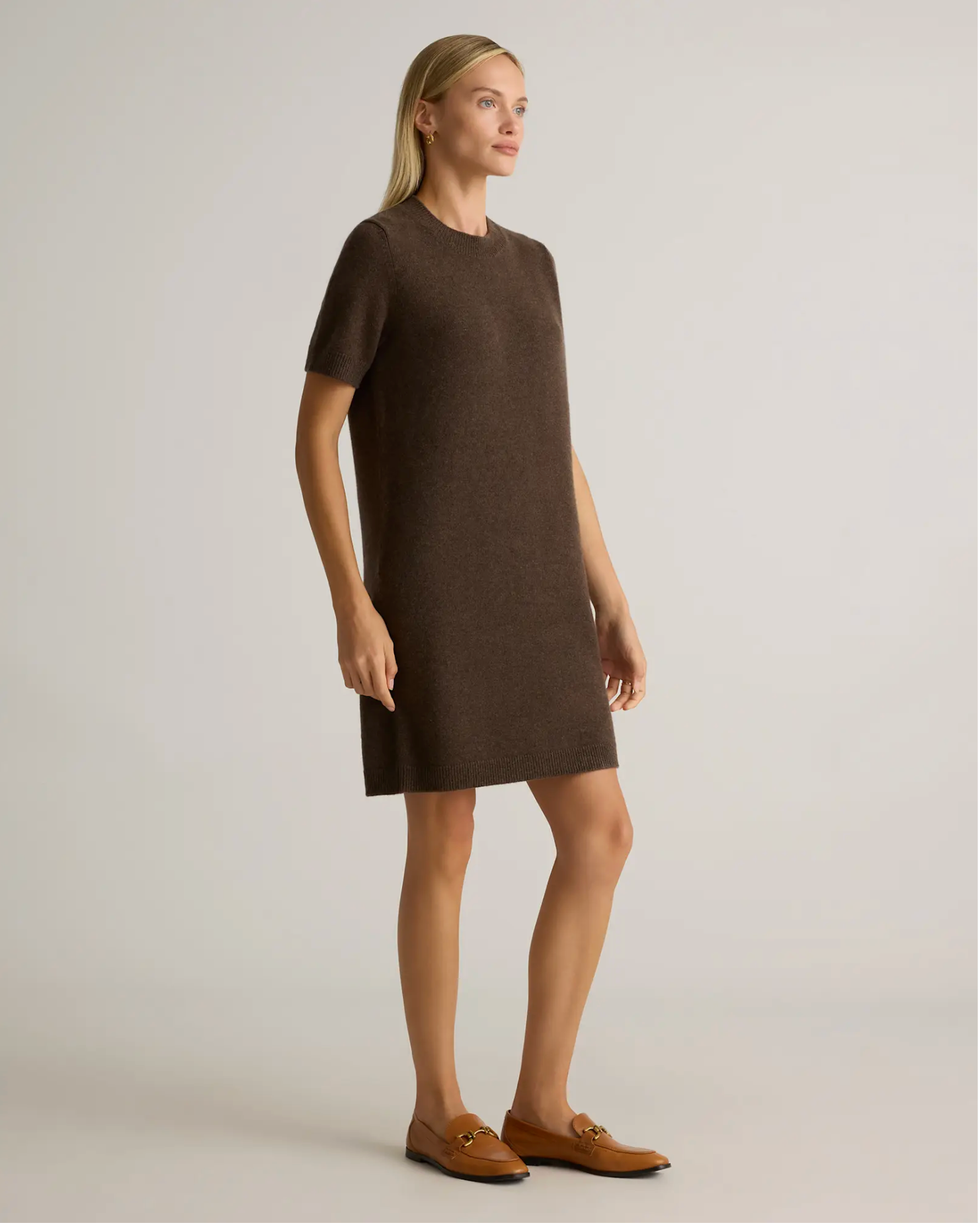 Mongolian Cashmere Short Sleeve Mini Dress - Image 2