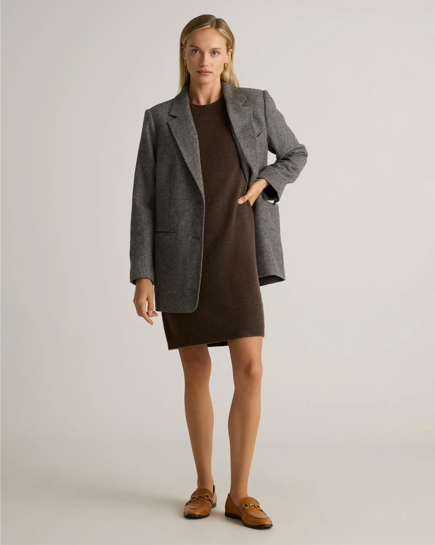 Mongolian Cashmere Short Sleeve Mini Dress - Image 5