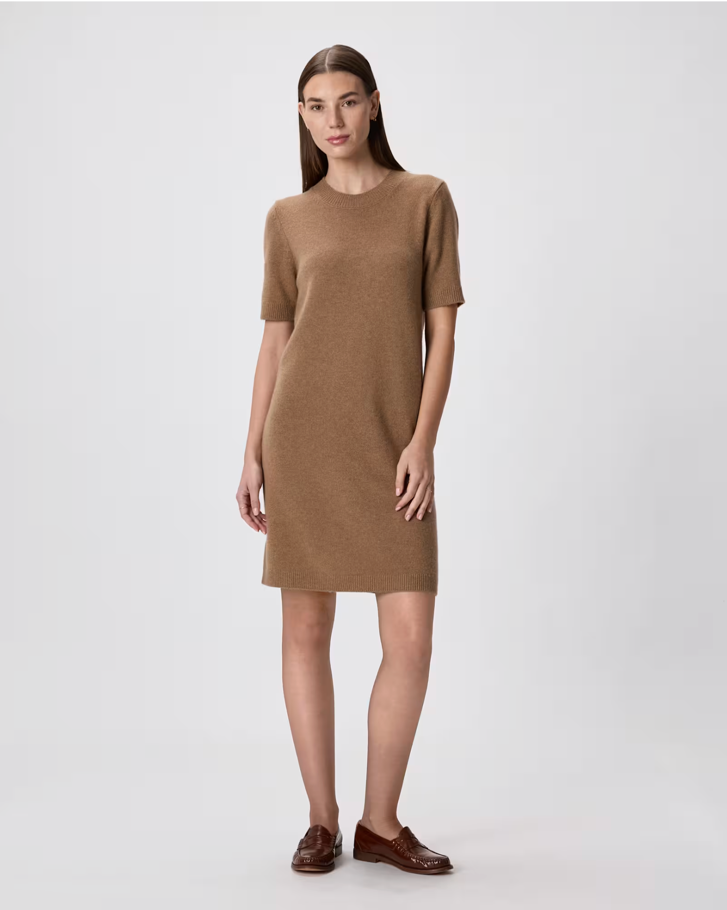 Mongolian Cashmere Short Sleeve Mini Dress - Image 6