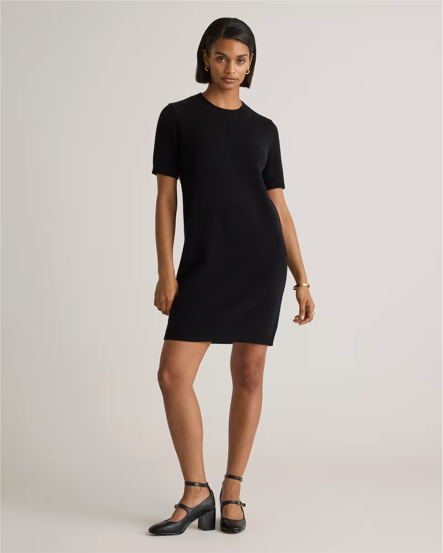 Mongolian Cashmere Short Sleeve Mini Dress - Image 8