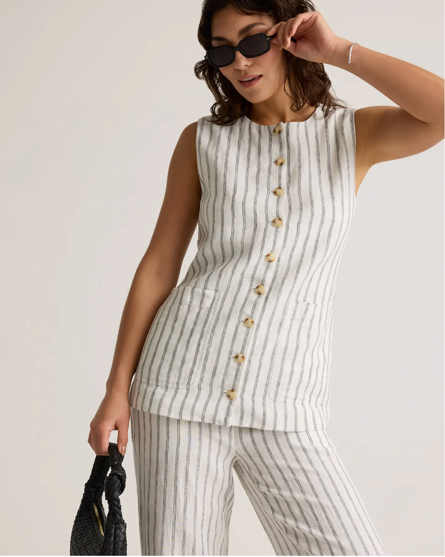 European Linen Longline Vest - Image 4