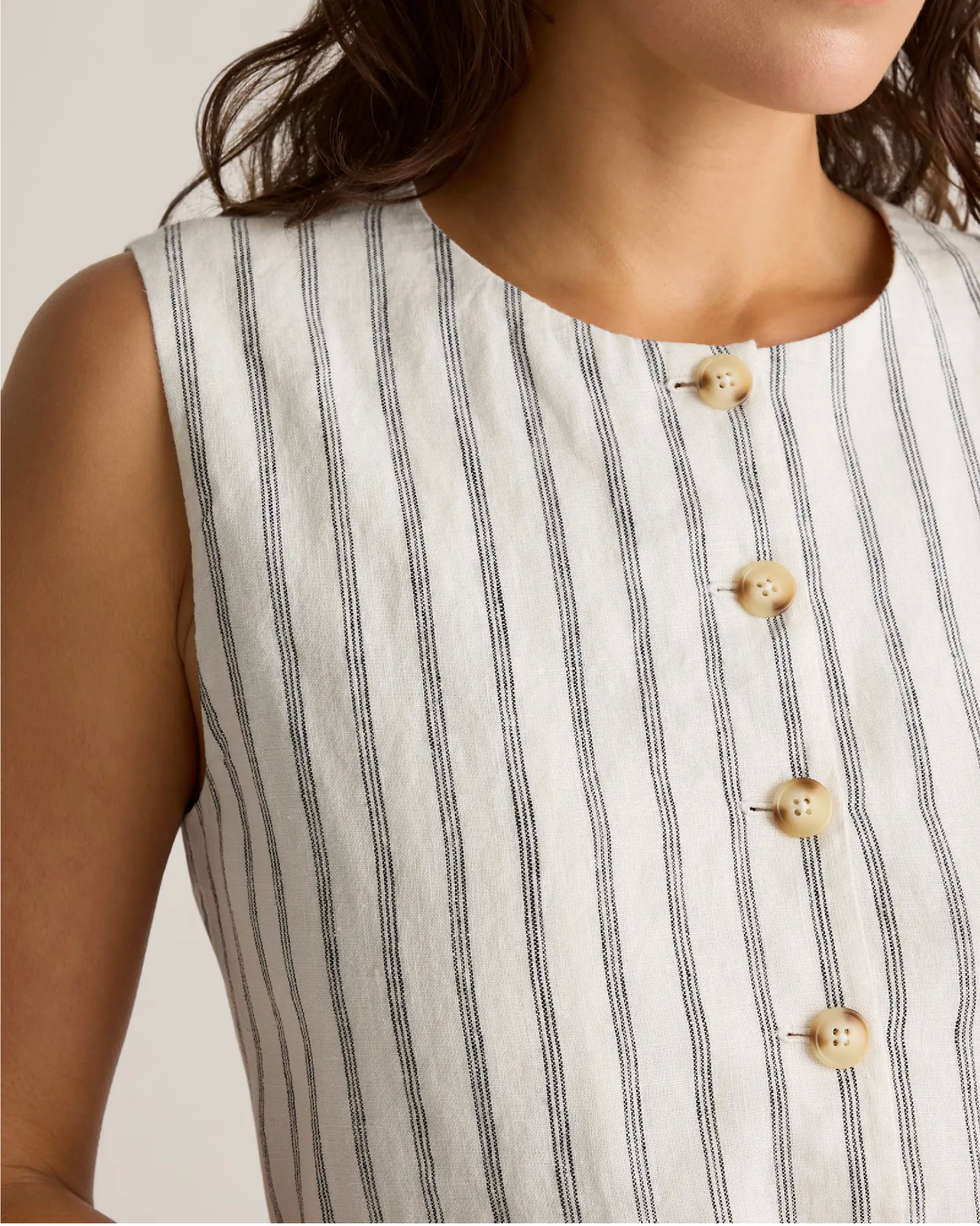 European Linen Longline Vest - Image 6