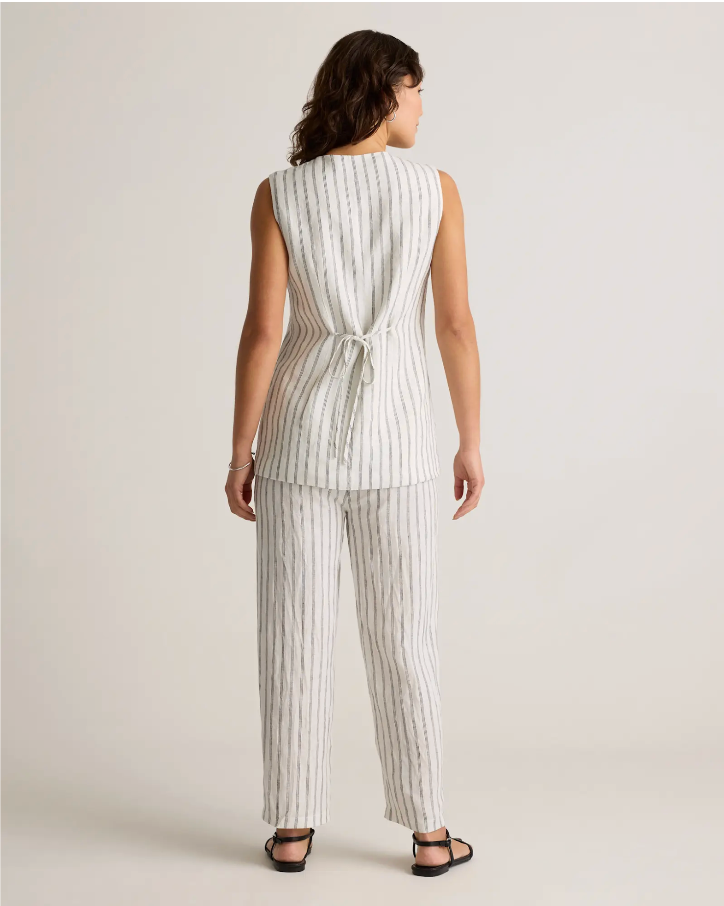 European Linen Longline Vest - Image 7