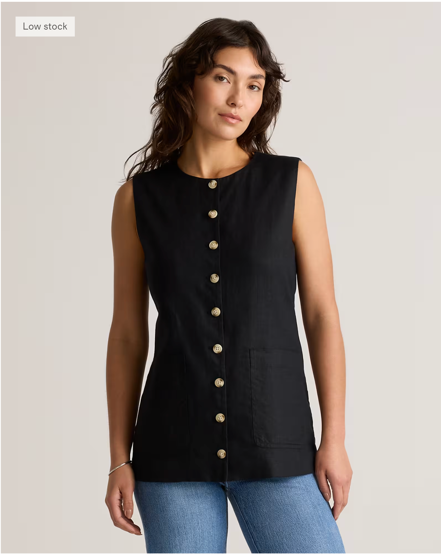 European Linen Longline Vest - Image 9