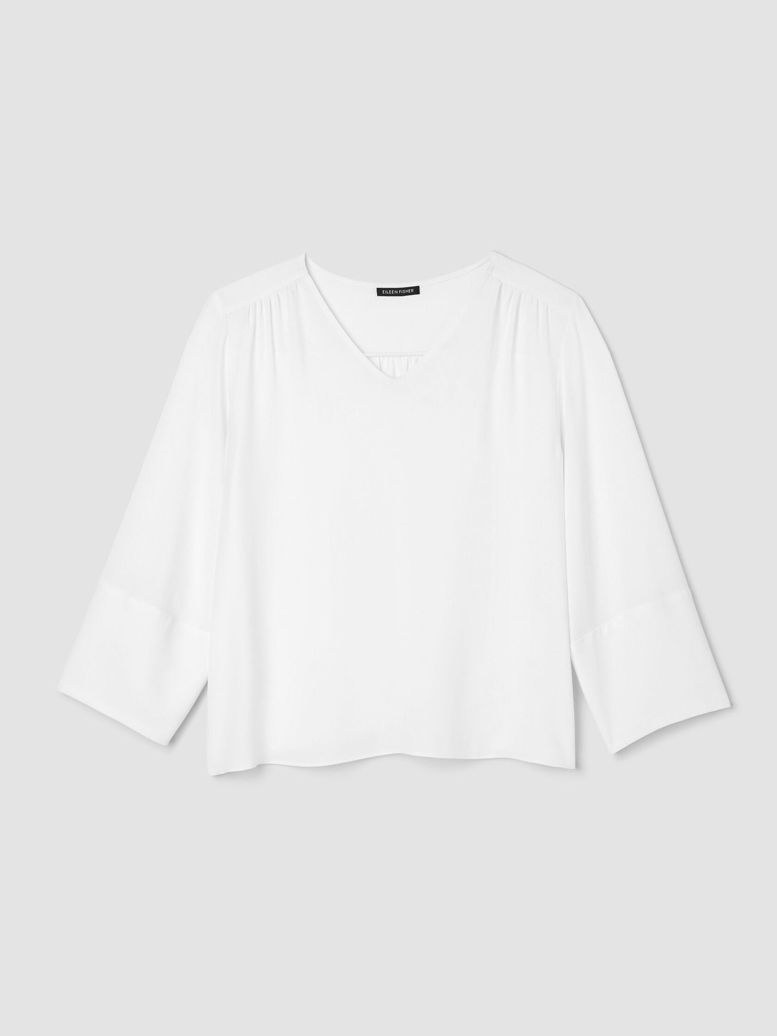 Silk Georgette Crepe V-Neck Top - Image 6