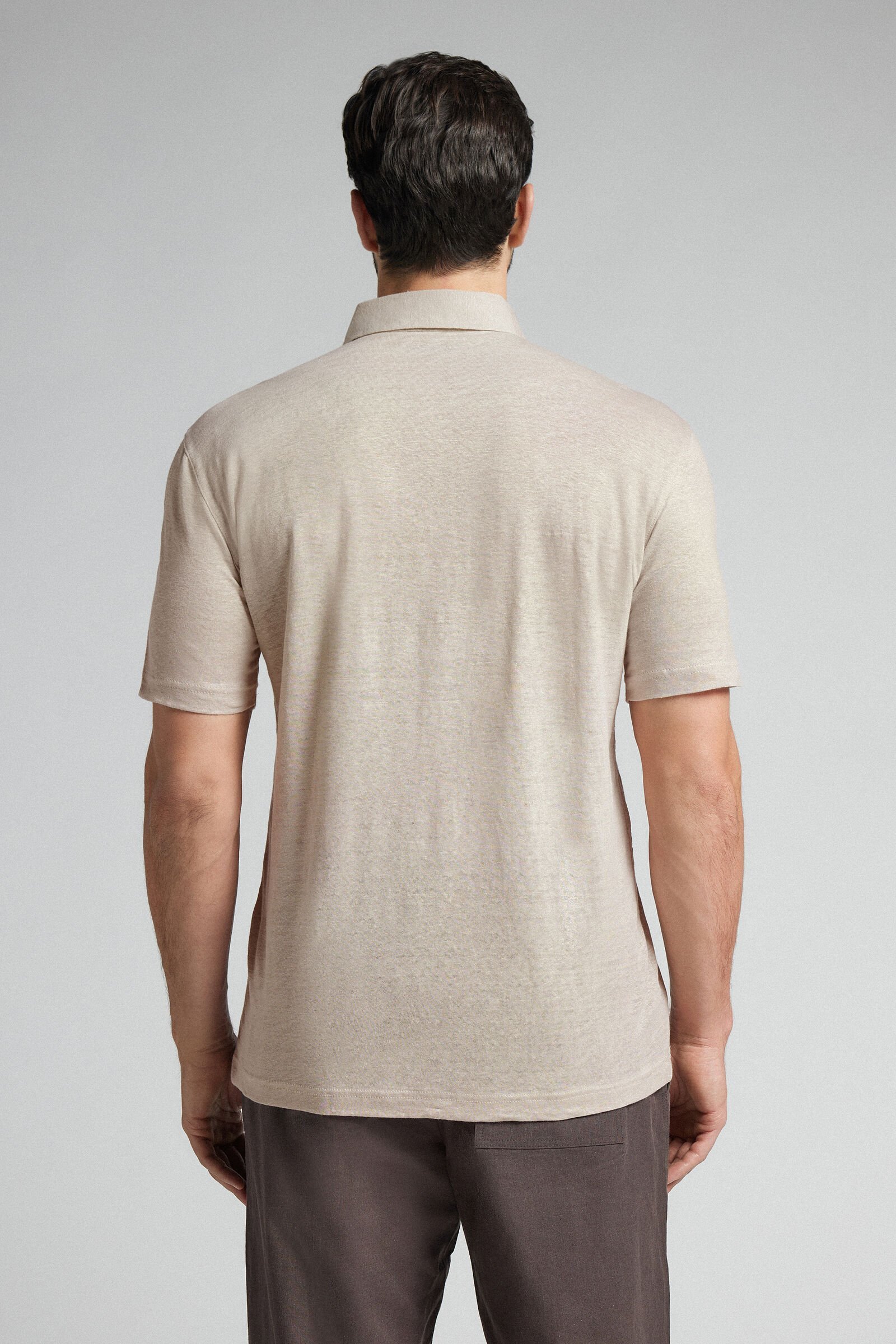 Short Sleeve Linen Polo - Image 3