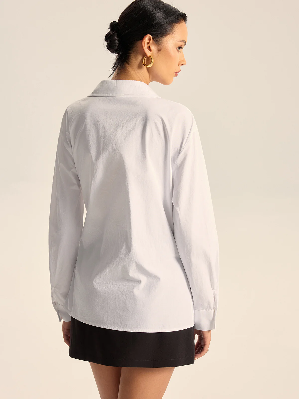 Cotton Asymmetric Tie-Waist Shirt - Image 6