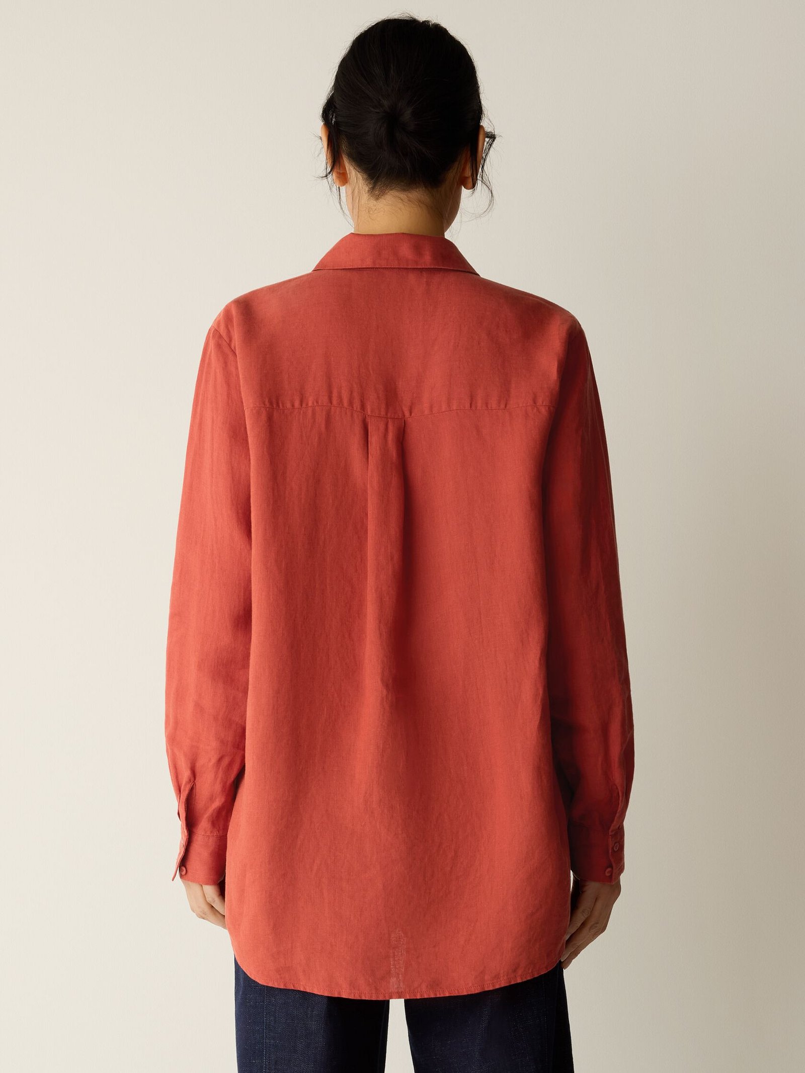 Organic Handkerchief Linen Classic Collar Shirt - Image 3