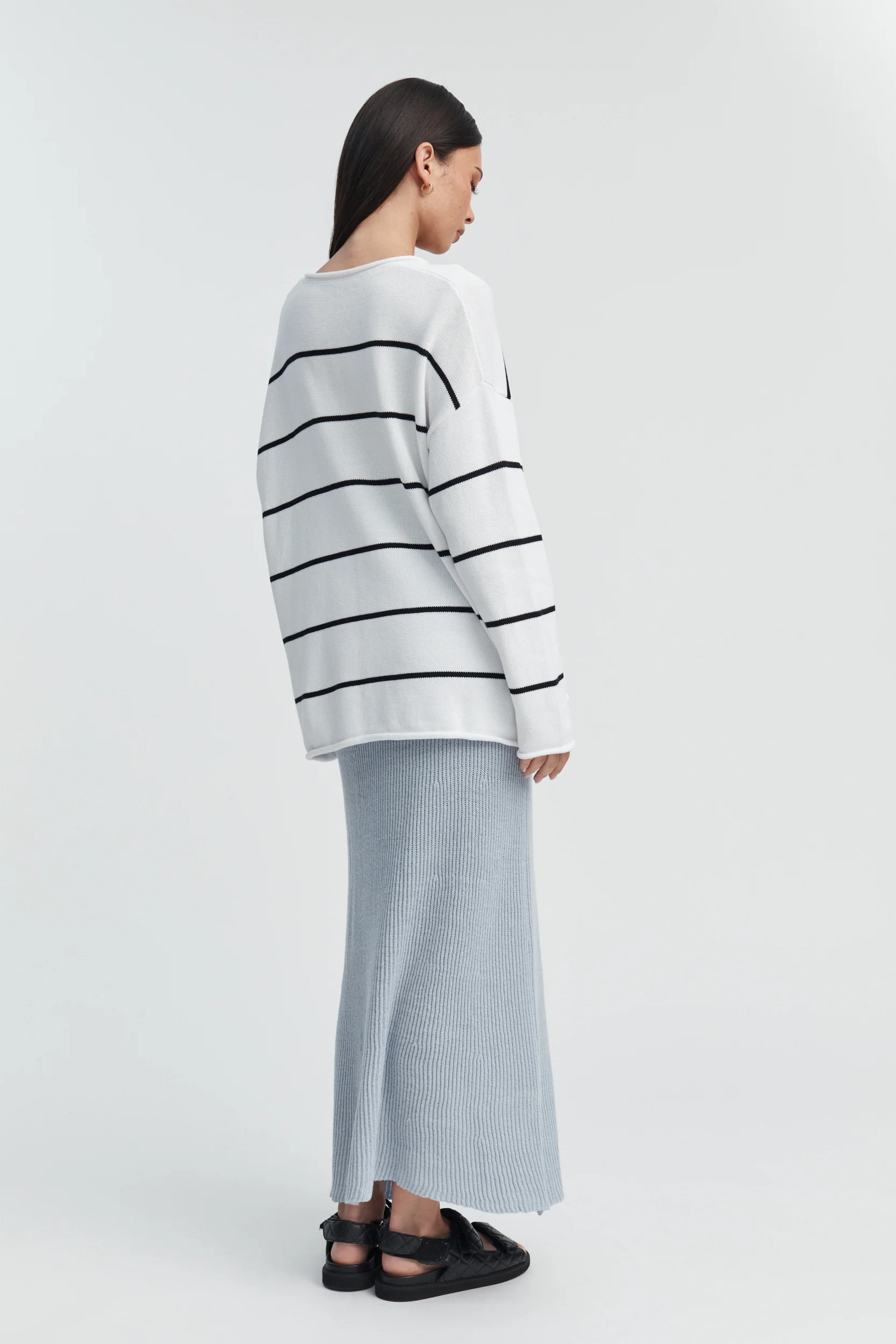 Stripe V Neck Knit Jumper - Image 13