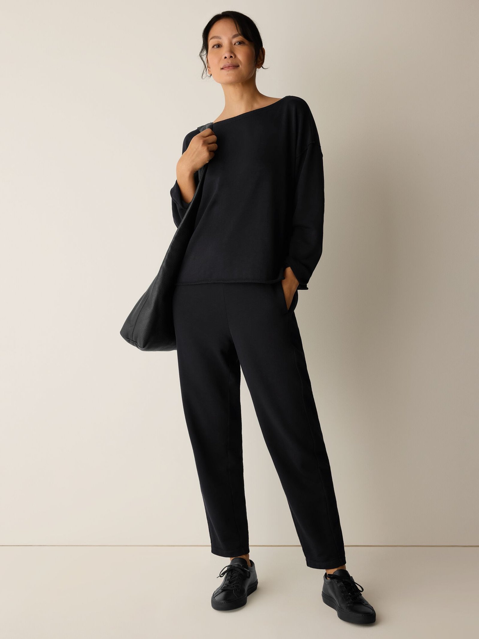 Garment-Dyed Organic Cotton Terry Bateau Neck Box-Top - Image 2