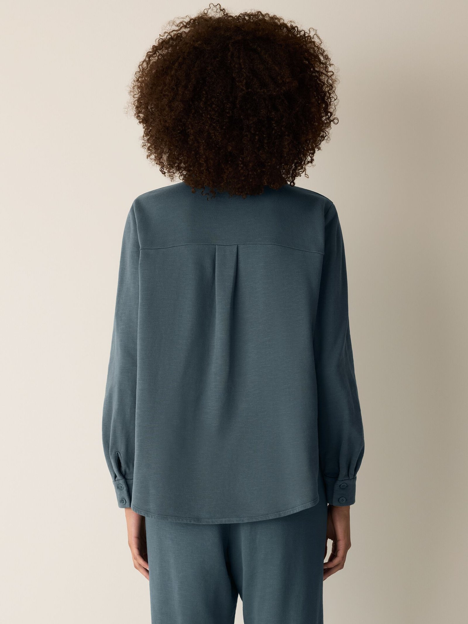 Garment-Dyed Organic Cotton Terry Classic Collar Shirt - Image 3
