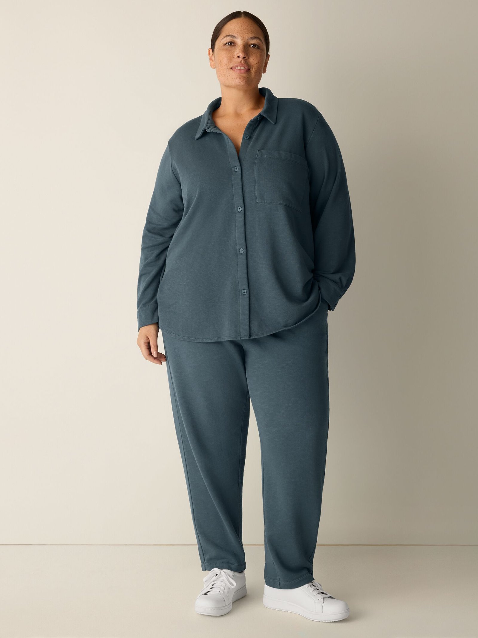 Garment-Dyed Organic Cotton Terry Classic Collar Shirt - Image 5