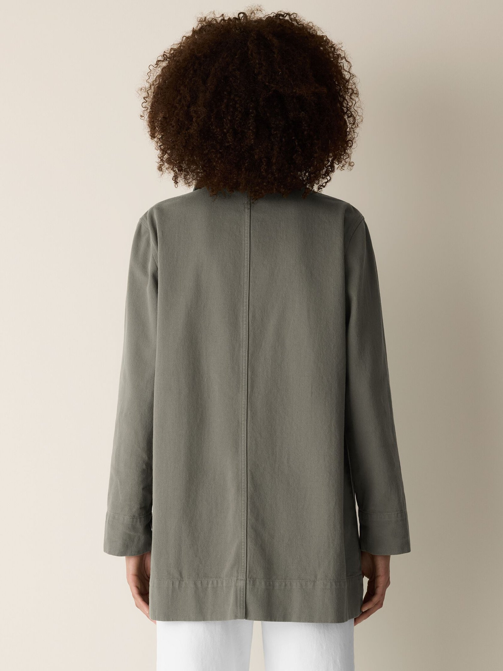Garment-Dyed Utility Cotton Classic Collar Long Jacket - Image 3