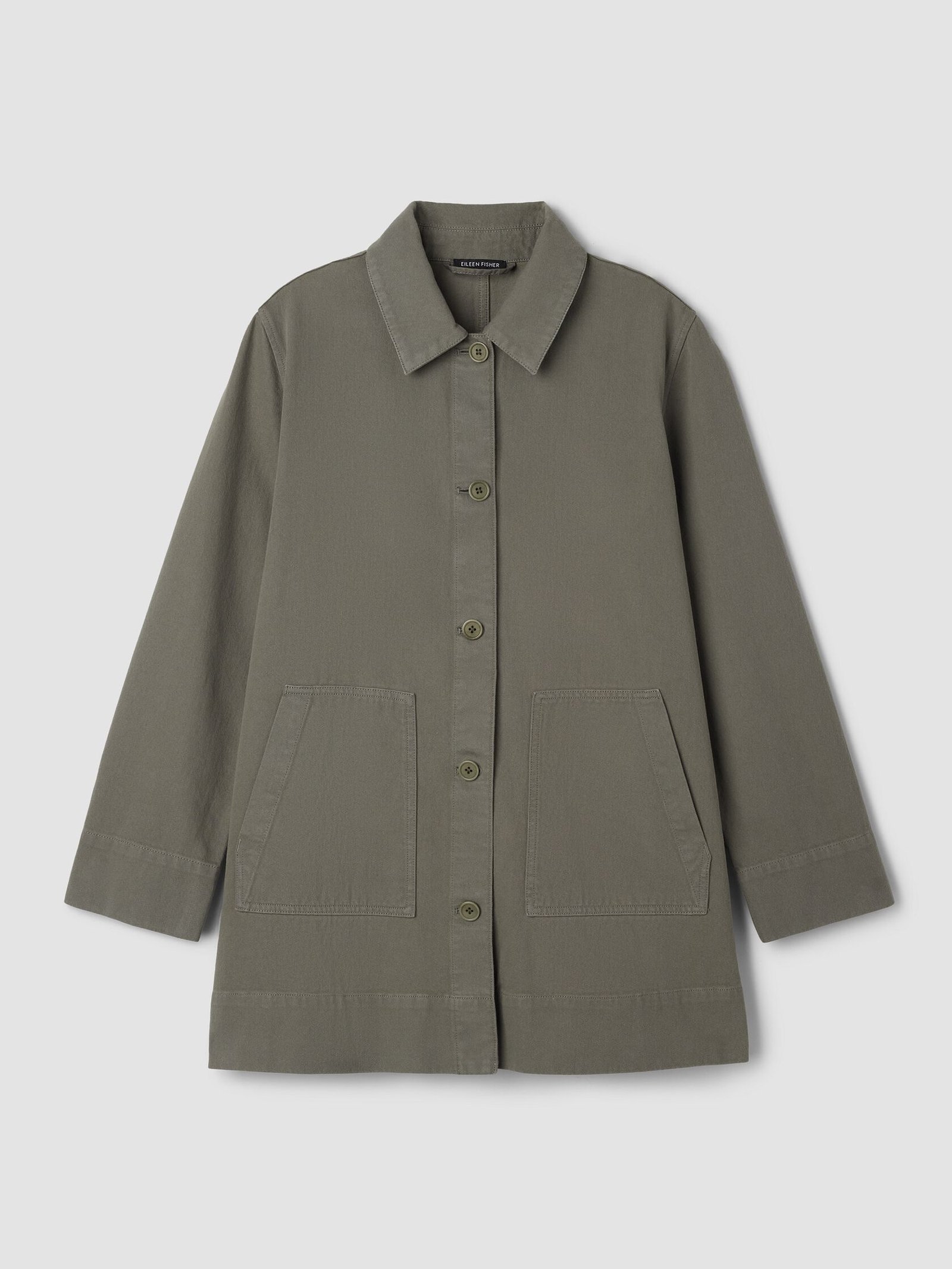 Garment-Dyed Utility Cotton Classic Collar Long Jacket - Image 7