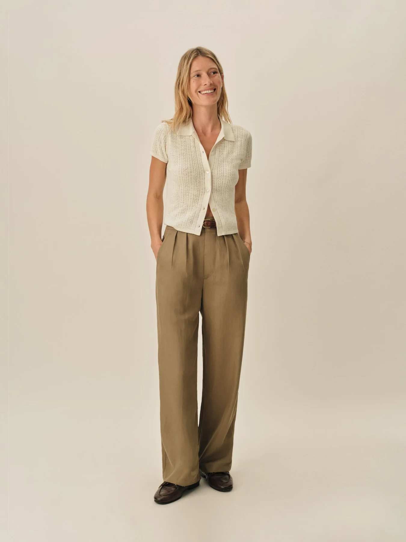 Coastal Linen Pointelle Polo - Image 3