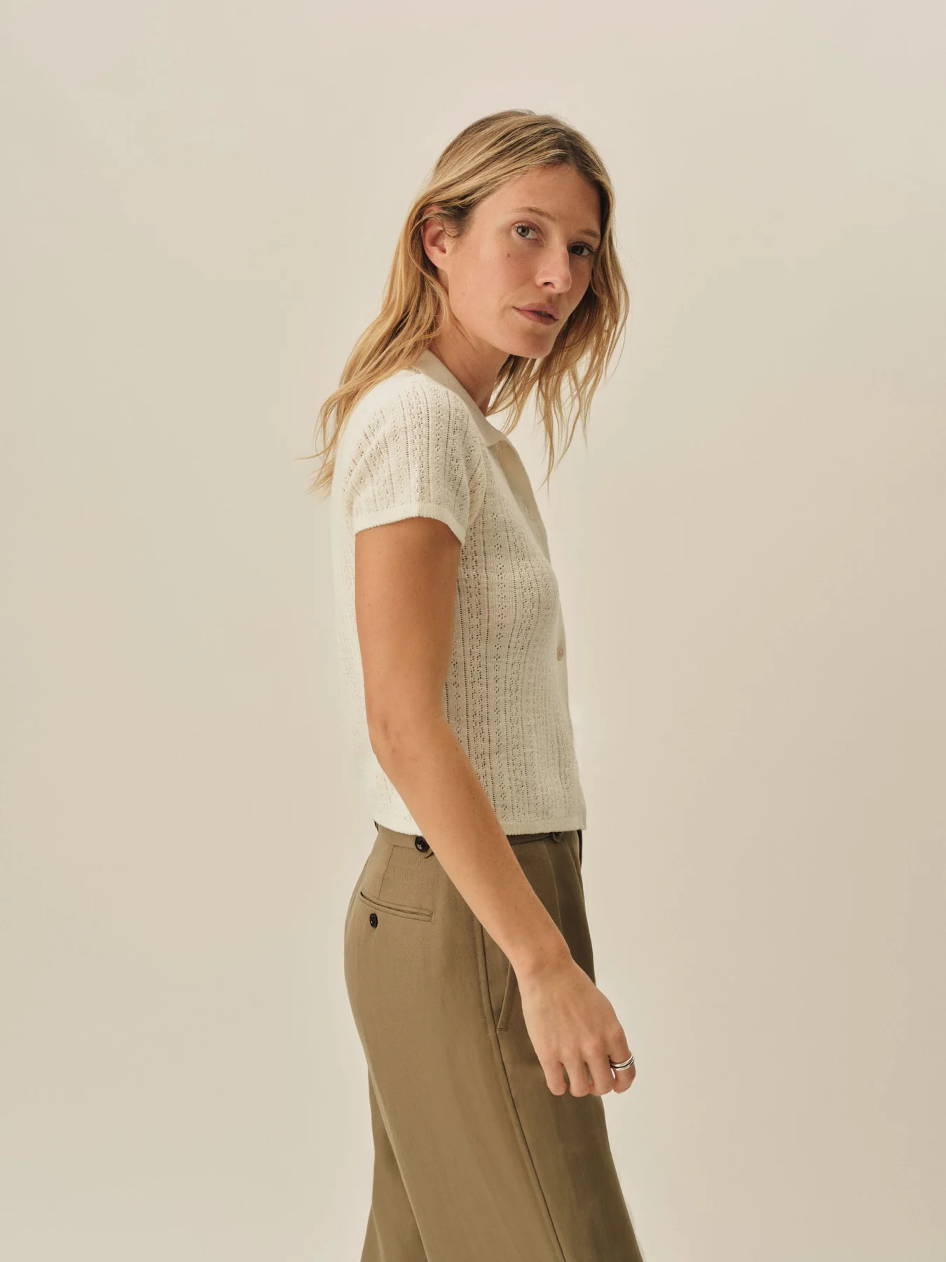 Coastal Linen Pointelle Polo - Image 4