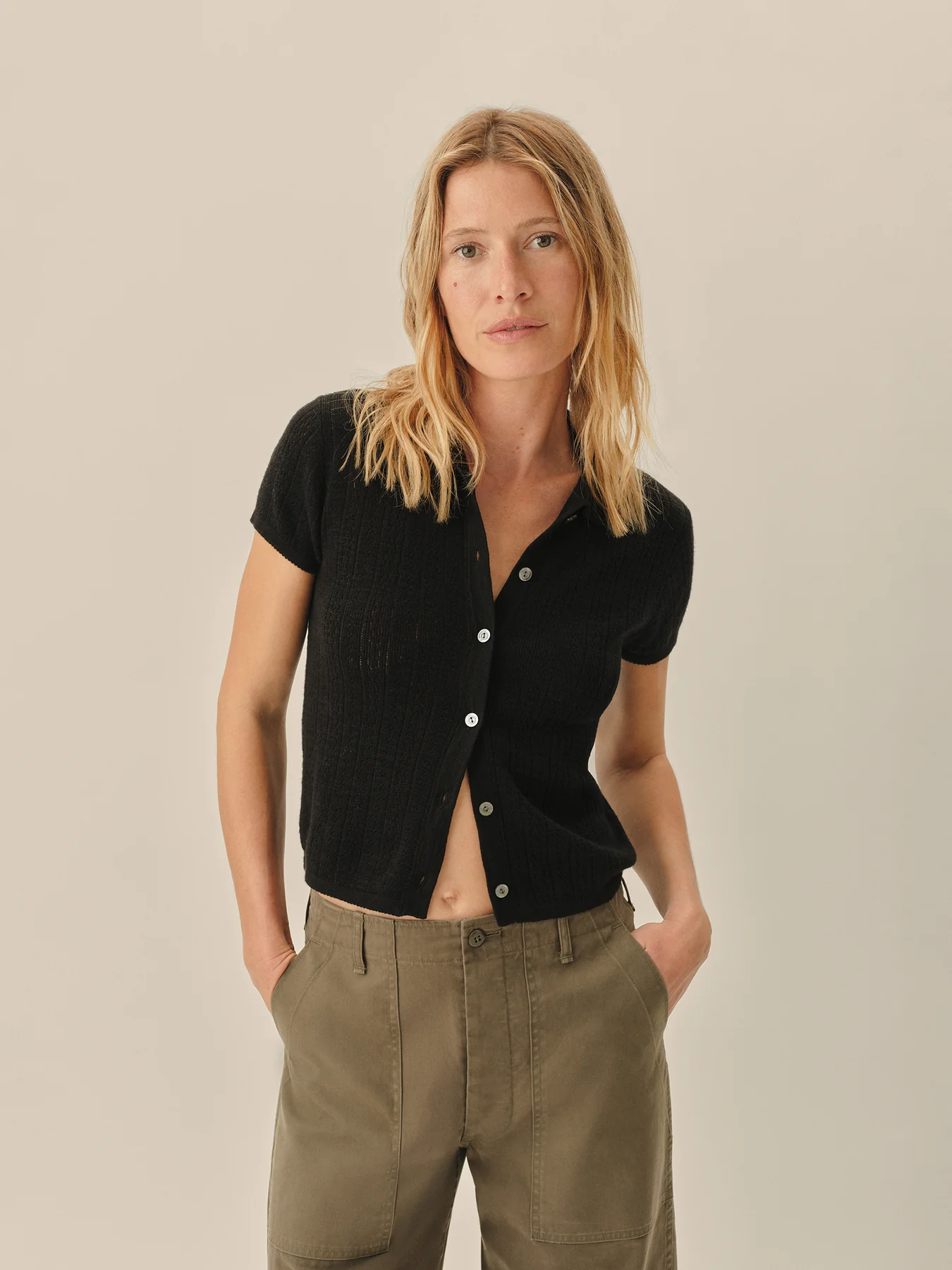 Coastal Linen Pointelle Polo - Image 7